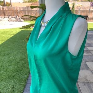 Emerald green sleeveless Blouse
